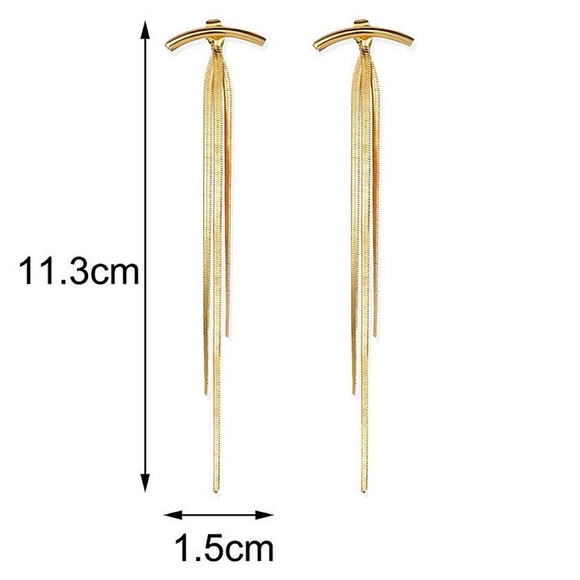 Tassel Earrings 18K Gold Plated - Picture 6 of 6